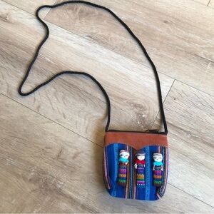 Vintage Beautiful handmade Guatemalan Worry doll purse indigenous urban legend